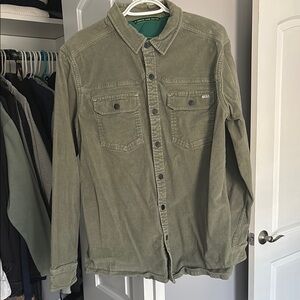 Mens Green Button-Up Shirt jacket